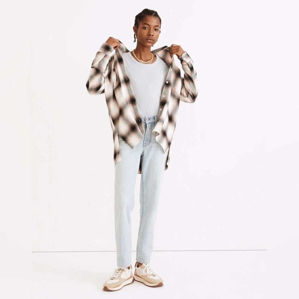 Madewell Flannel Oversized Ex-Boyfriend Shirt in Robson Plaid Small